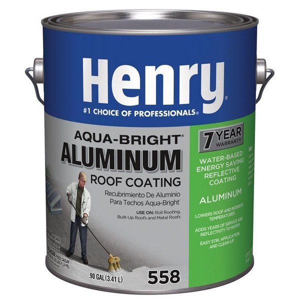 Henry Smooth Aluminum Fibered Aluminum Waterbased Aluminum Roof Coating 09 gal HE558107